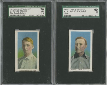 1910-11 M116 Sporting Life "Blue Background" Hall of Famers Graded Collection (4 Different)